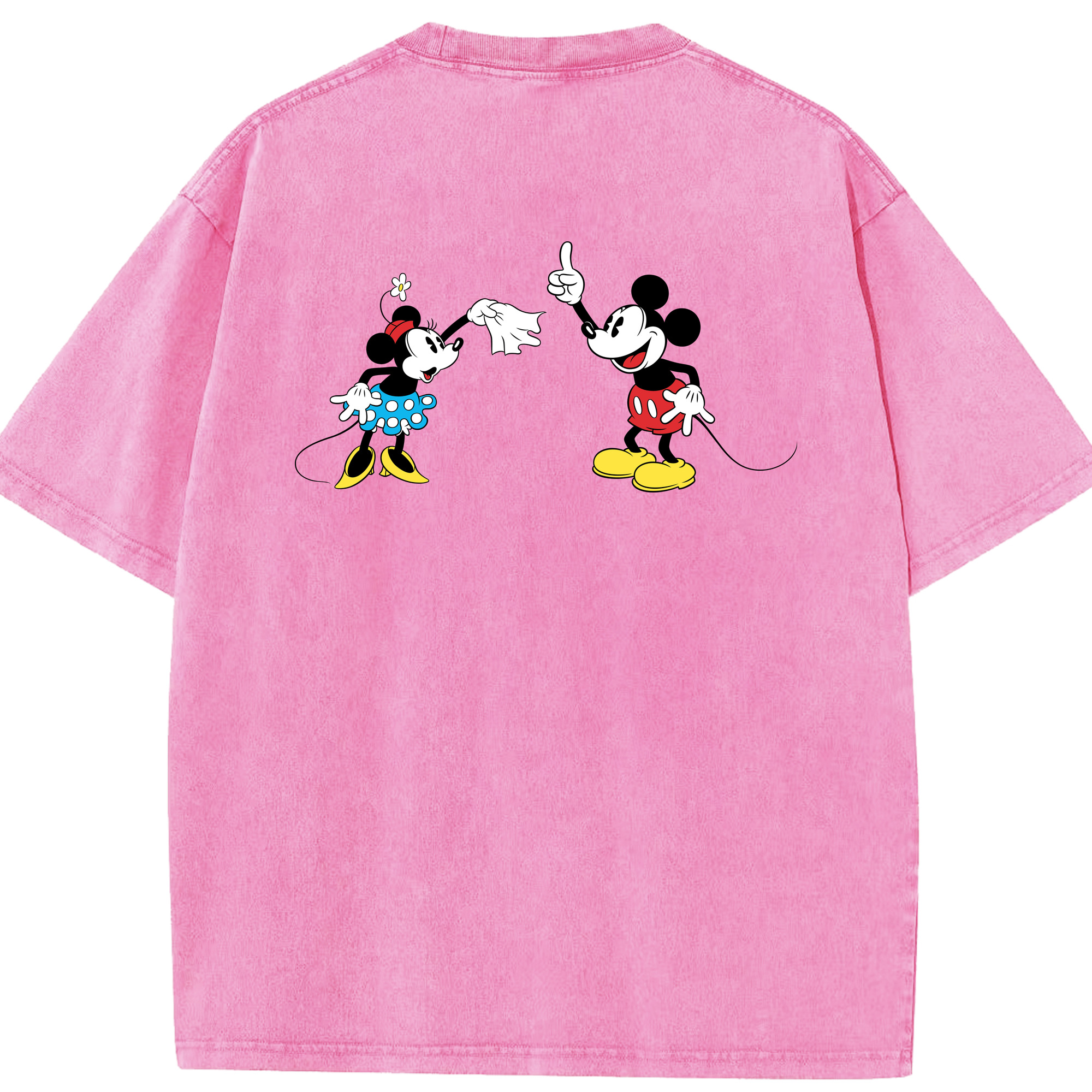 （画像用） ミッキーマウス Mickey Mouse 綿100% ヴィンテージ風 半袖Tシャツ（背面プリント）